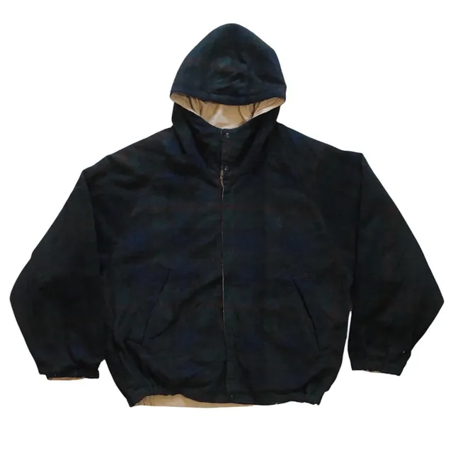 Rare ! Vintage Nautica Reversible Hooded Jacket