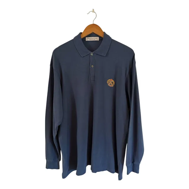 Vintage 90s Burberrys Long Sleeve Polo Shirt