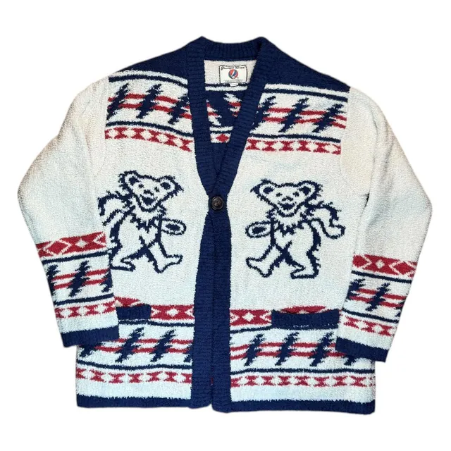 Grateful Dead Dancing Bear Jacquard Knit Cardigan