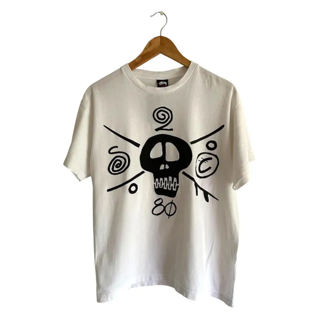 Vintage 00s Stussy Surf Skate Skull Tee