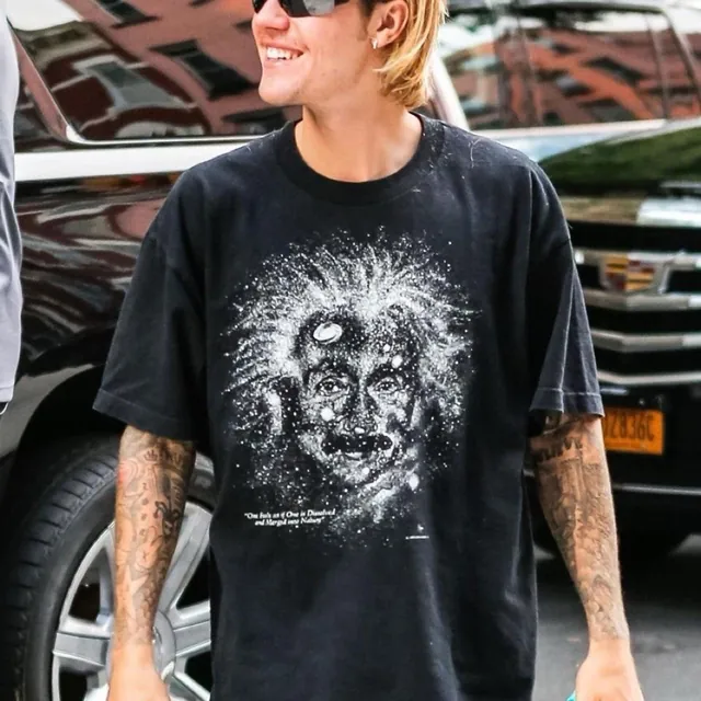 Vintage 1993 Albert Einstein Galaxy Graphic "Glow In The Dark" Tee