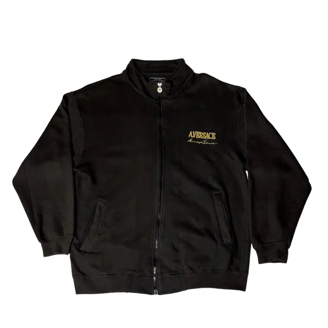 Vintage Aversace Medusa Embroidered Full Zip Sweatshirt