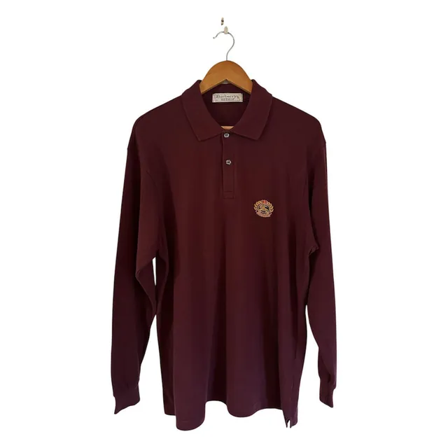 Vintage 90s Burberrys Long Sleeve Polo Shirt
