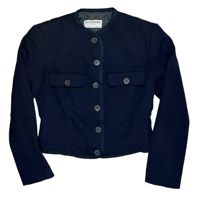 Vintage 90s Emporio Armani Cropped Wool Jacket