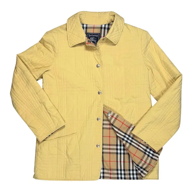 Vintage 90s Burberry Quilted Snap Button Jacket with Nova check lining
